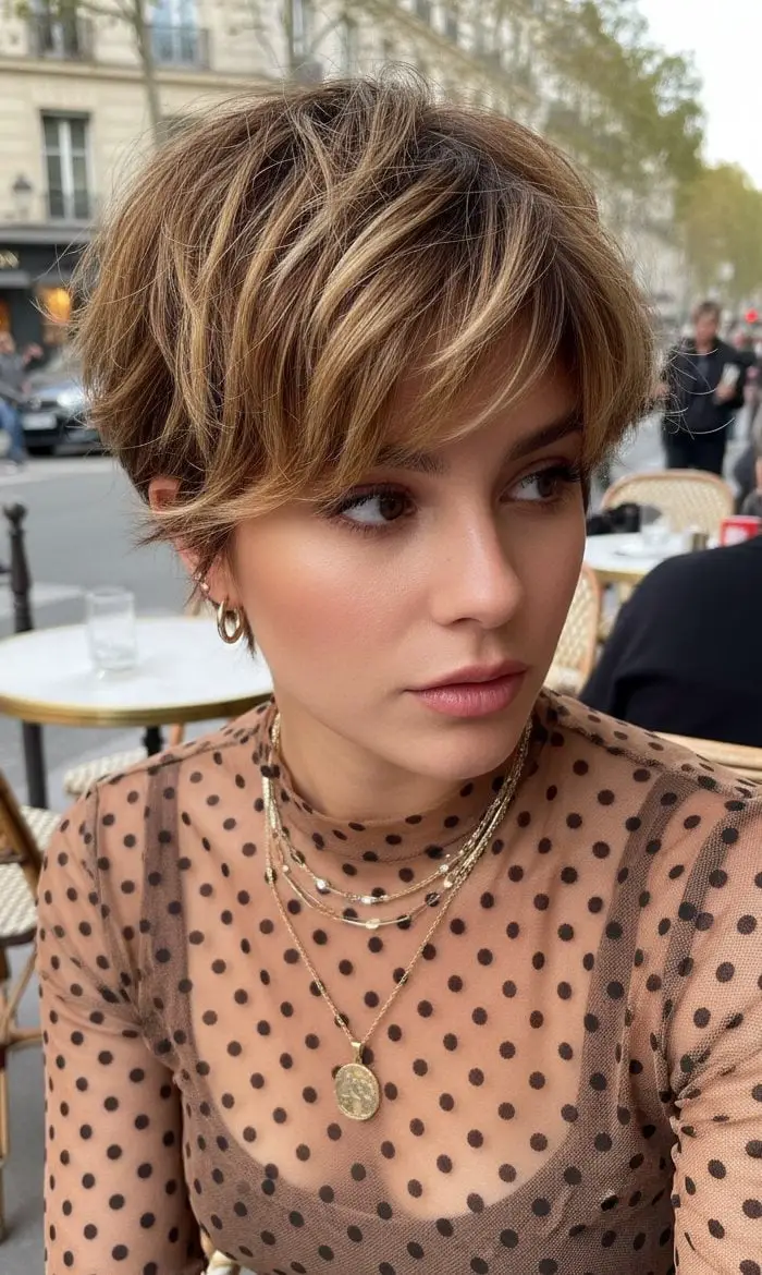 Honey Blonde Pixie With Textured Bangs — Simple Textured Haircuts