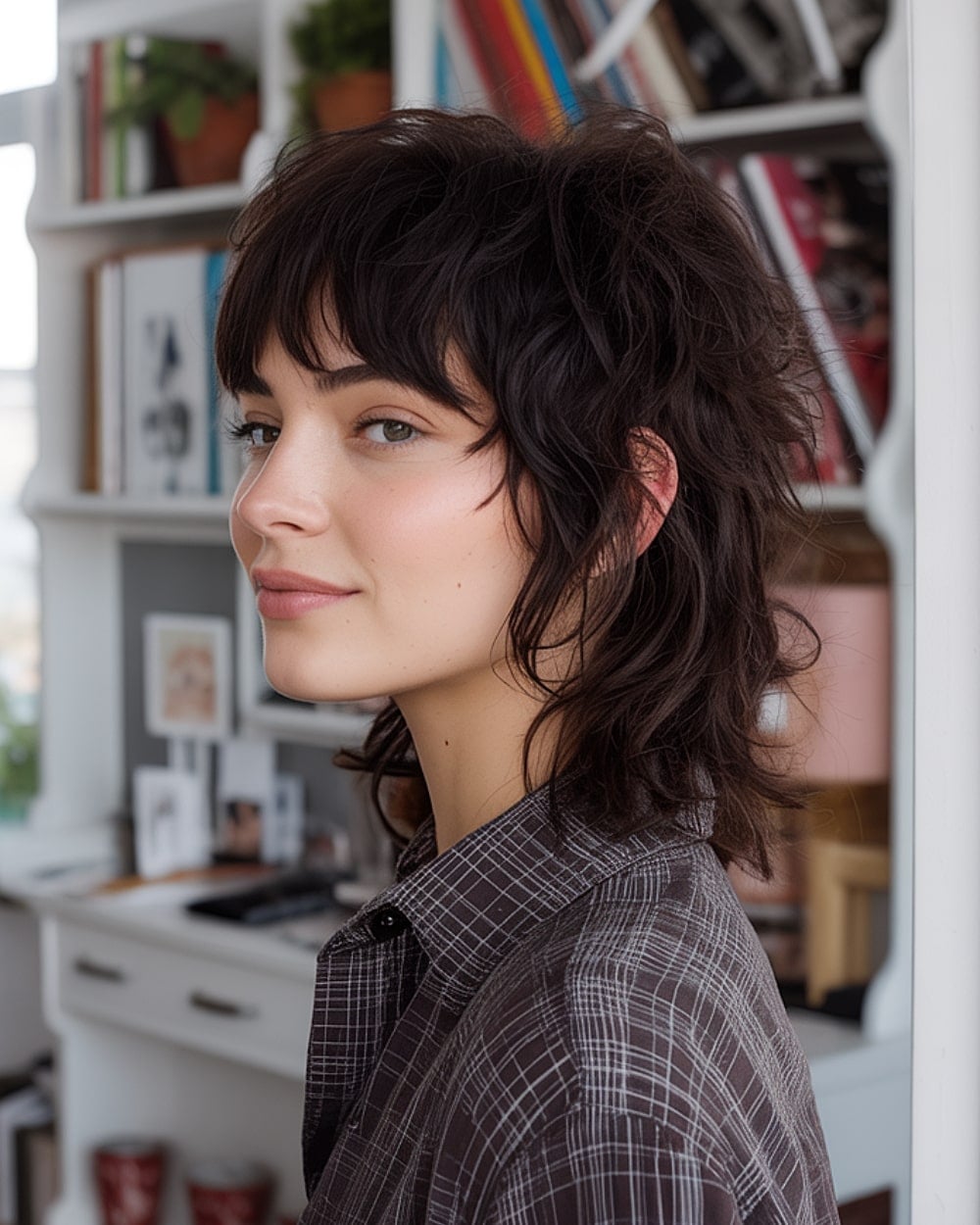 Mid-Back Shaggy Layers With Wispy Bangs — Simple Textured Haircuts