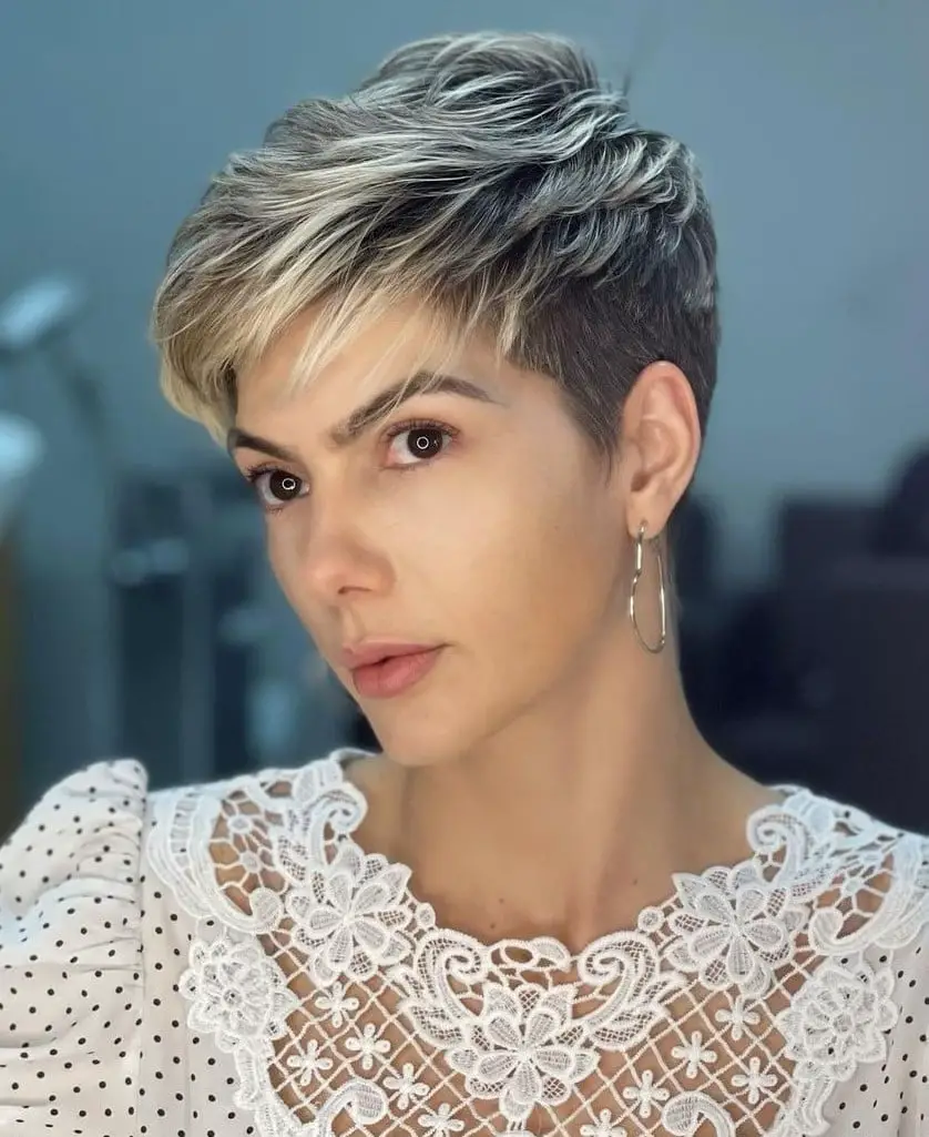Blonde Pixie Styled Upwards Blonde Pixie Styled Upwards — Simple Textured Pixie