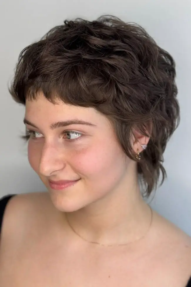 Choppy Layered Dark Brown Pixie Choppy Layered Dark Brown Pixie — Simple Textured Pixie