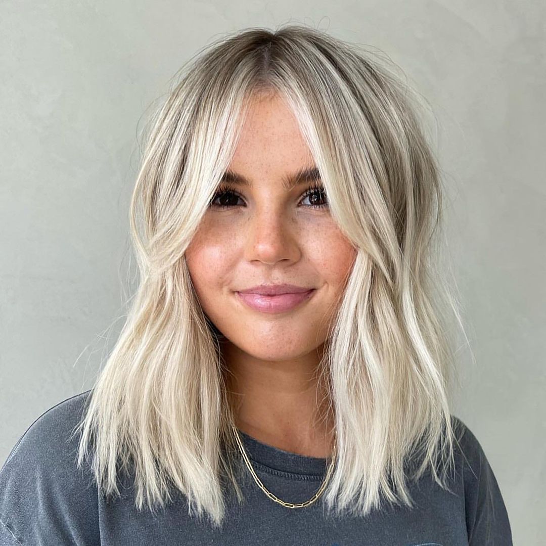 Shoulder Length Shag With Full Bangs Shoulder Length Shag With Full Bangs — Simple Thinning Hairstyles