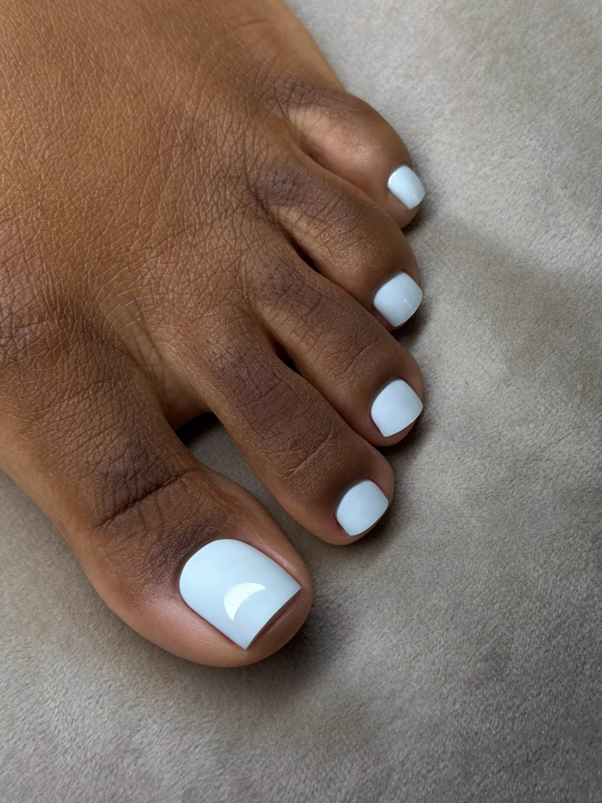 Opaque Light Blue Glossy Short Square Toenails Opaque Light Blue Glossy Short Square Toenails — Simple Toe Nails Colors