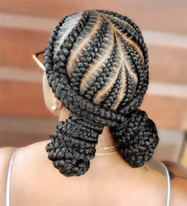 Collarbone Length Braids Styled Into Double Buns Collarbone Length Braids Styled Into Double Buns — Simple Tribal Braids Hairstyles