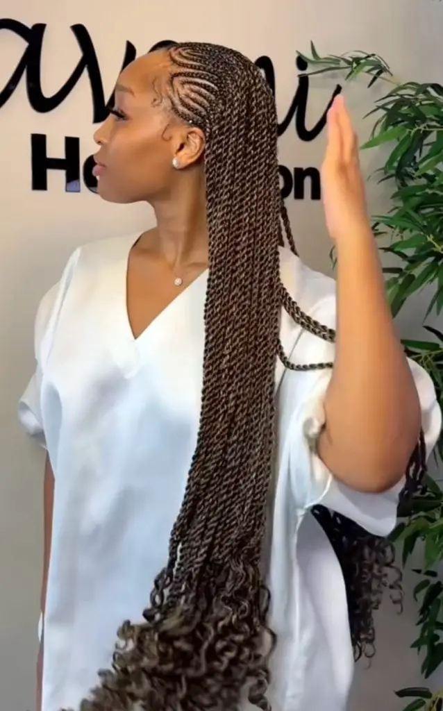 Extremely Long Braids With Twists And Curly Ends Extremely Long Braids With Twists And Curly Ends — Simple Tribal Braids Hairstyles