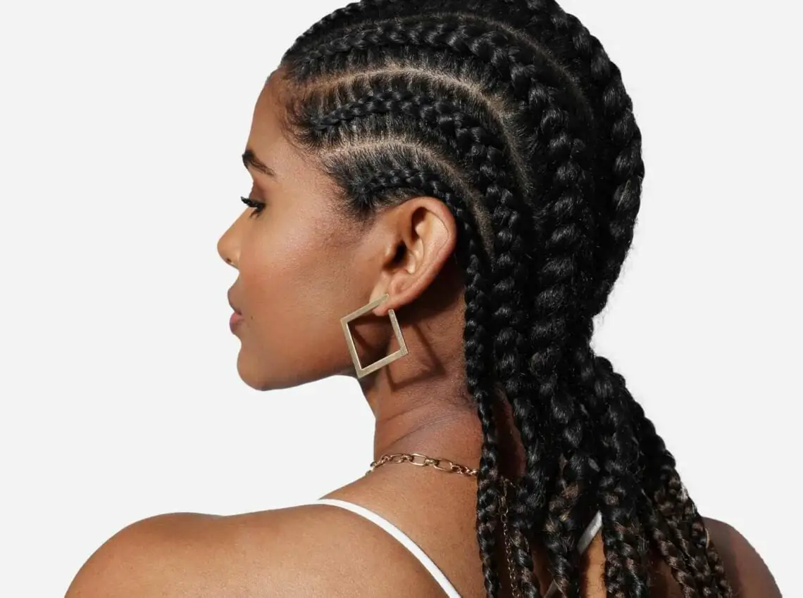 Mid-Back Neat Black Cornrows Mid-Back Neat Black Cornrows — Simple Tribal Braids Hairstyles