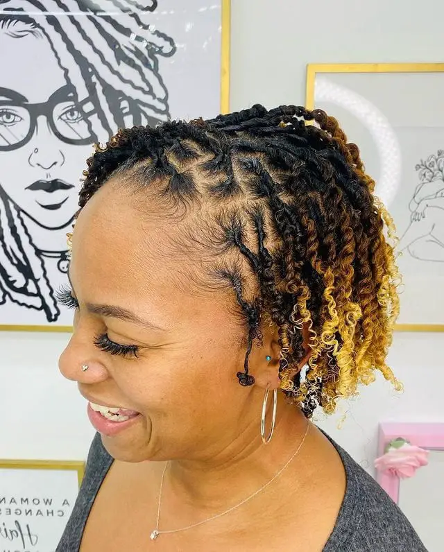 Short Twists With Blonde Ombre Short Twists With Blonde Ombre — Simple Two Strand Twists