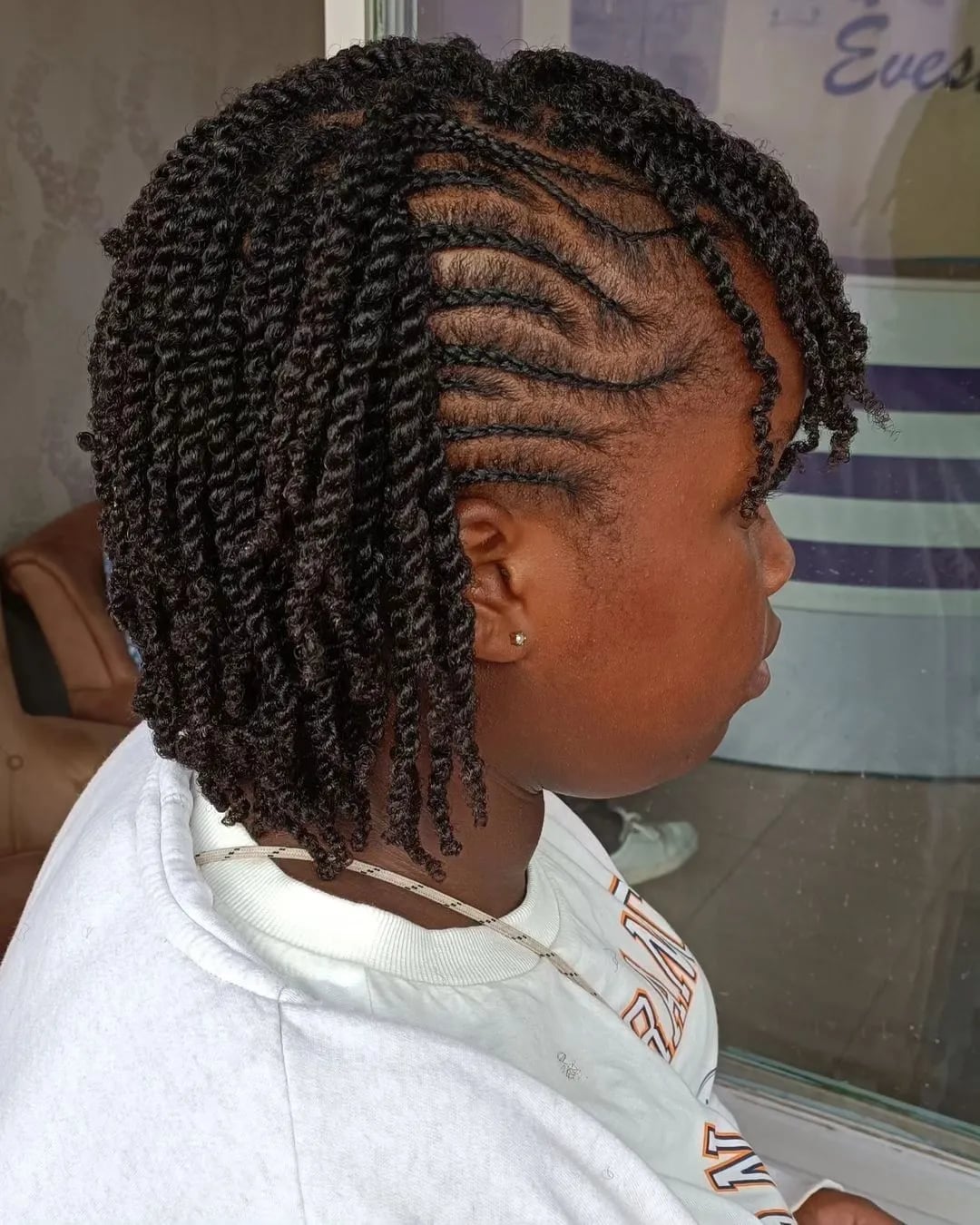 Chin Twists With Cornrows And Wispy Bangs Chin Twists With Cornrows And Wispy Bangs — Simple Two Strand Twists
