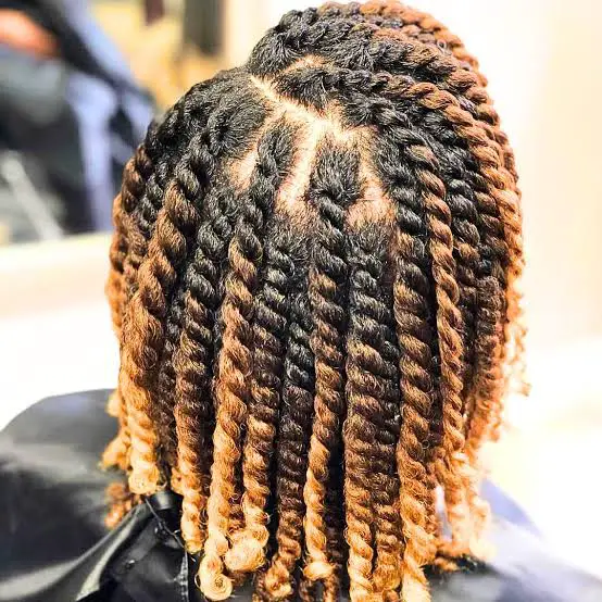 Collarbone Twists With Blonde Balayage Collarbone Twists With Blonde Balayage — Simple Two Strand Twists