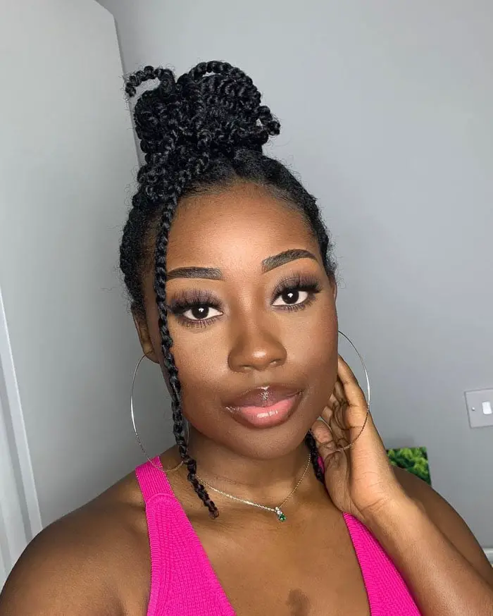 Mid-Back Twists In A High Updo Mid-Back Twists In A High Updo — Simple Two Strand Twists