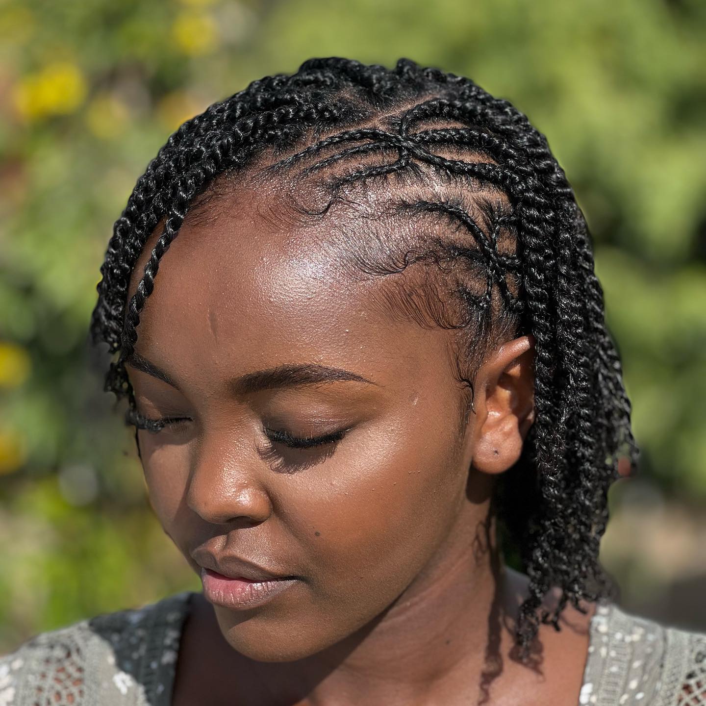 Collarbone Twists With Side Bangs, Dark Brown Collarbone Twists With Side Bangs, Dark Brown — Simple Two Strand Twists
