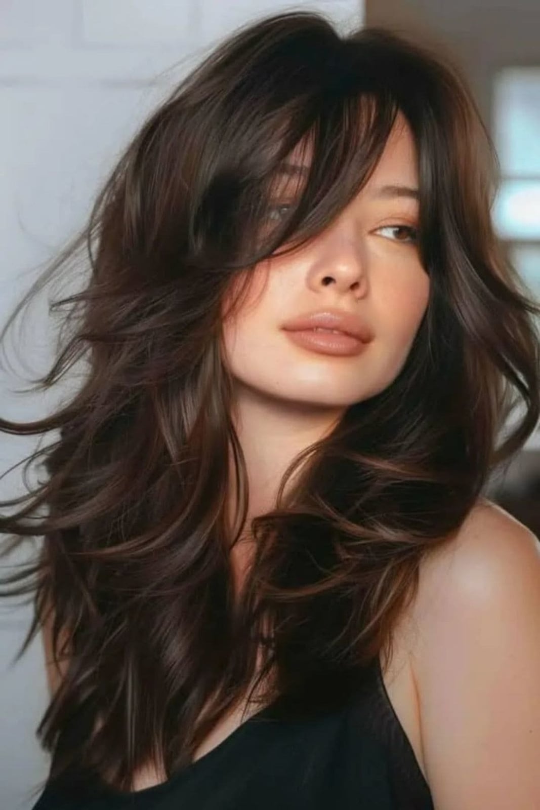 Mid-Back Layers With Curtain Bangs Mid-Back Layers With Curtain Bangs — Simple U Shape Haircuts