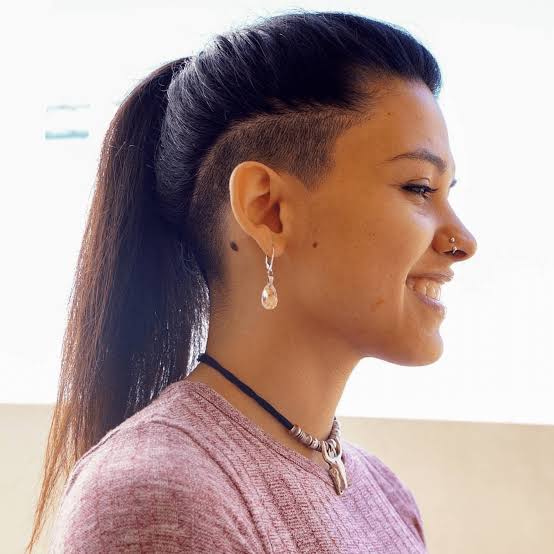 Dark Brown Hair With Geometric Undercut Design Dark Brown Hair With Geometric Undercut Design — Simple Undercut Hairstyles