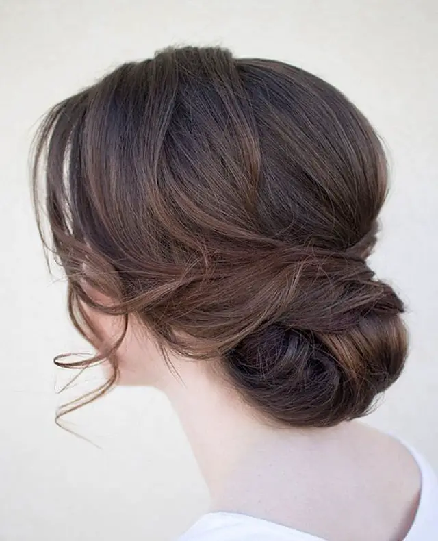 Dark Brown Loose Low Updo Dark Brown Loose Low Updo — Simple Updo Hair