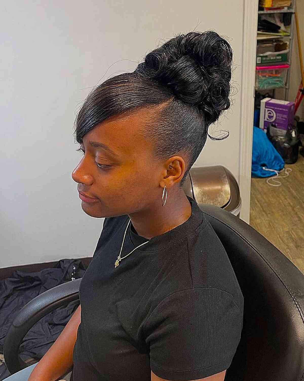 Black Curly Voluminous Updo Black Curly Voluminous Updo — Simple Updo Hair