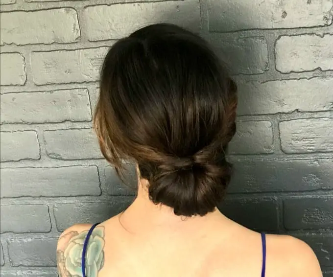 Simple Dark Brown Low Updo With A Woman'S Fine Simple Dark Brown Low Updo With A Woman'S Fine — Simple Updo Hair