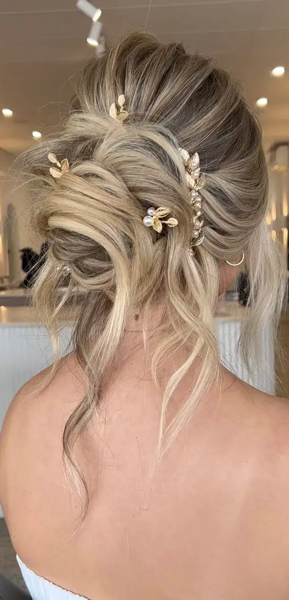Ash Blonde Textured Up Style Ash Blonde Textured Up Style — Simple Updo Hair
