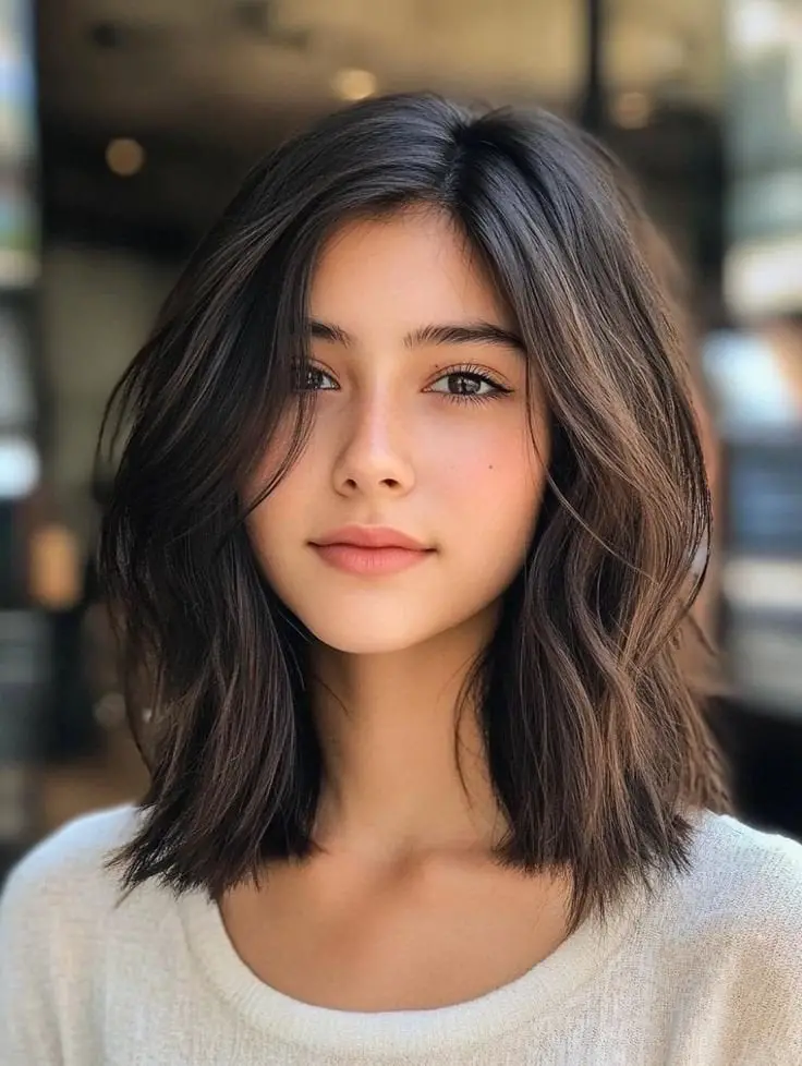 Shoulder Length Lob With Face Framing — Simple Volume Hair