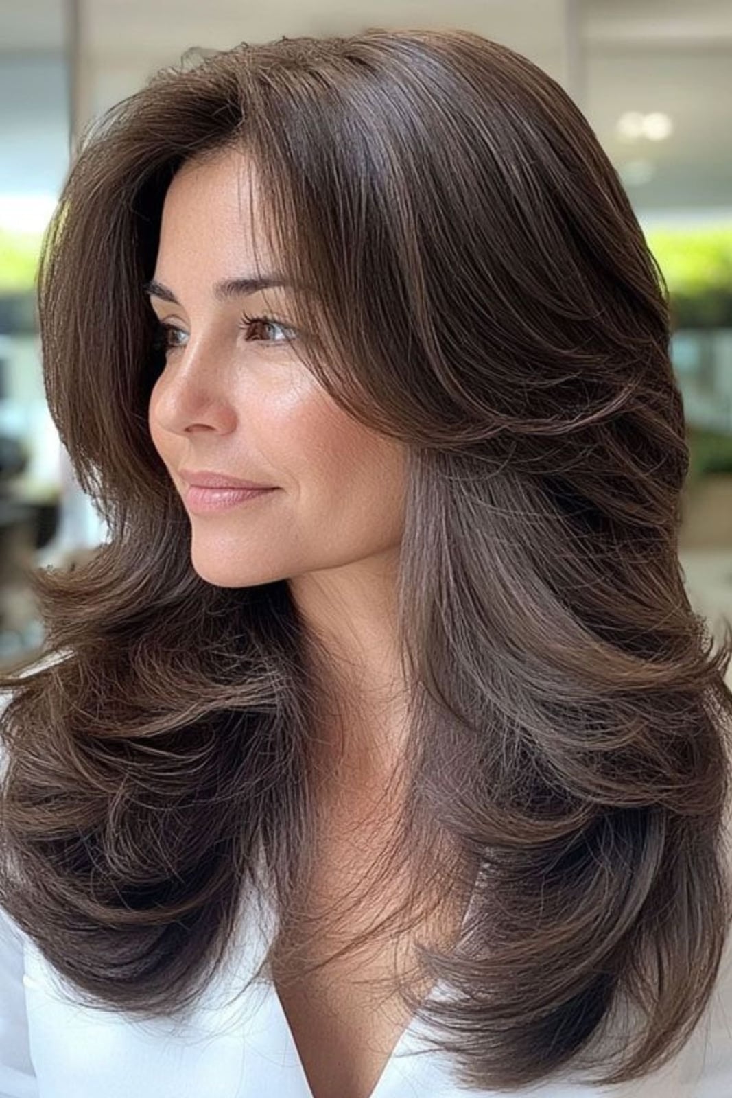 Long Layered Hair With Voluminous Curtain Bangs Long Layered Hair With Voluminous Curtain Bangs — Simple Voluminous Hair