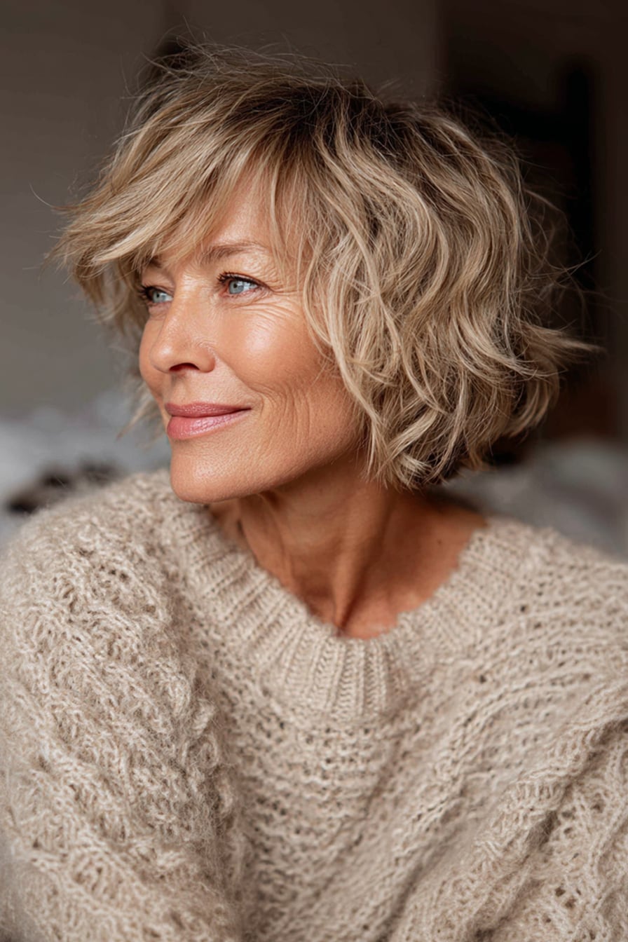 Short Layered Bob With Choppy Bangs Short Layered Bob With Choppy Bangs — Simple Wavy Haircuts