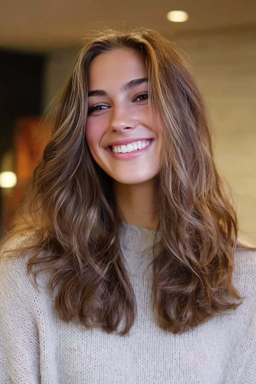 Collarbone Lob With Honey Blonde Balayage Collarbone Lob With Honey Blonde Balayage — Simple Wavy Haircuts