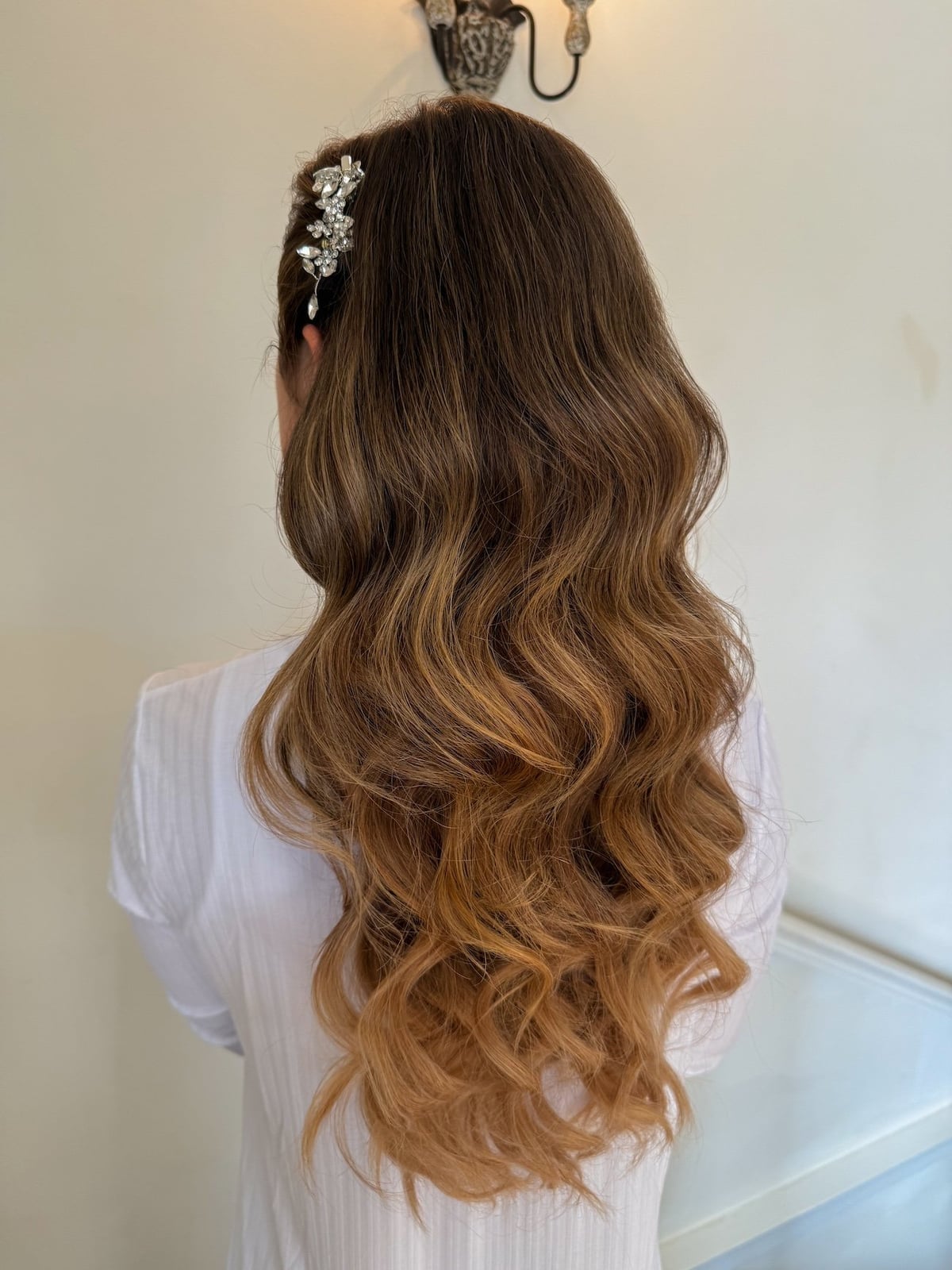 Dark Brown Balayage Loose Waves — Simple Wedding Hairstyles for Long Hair