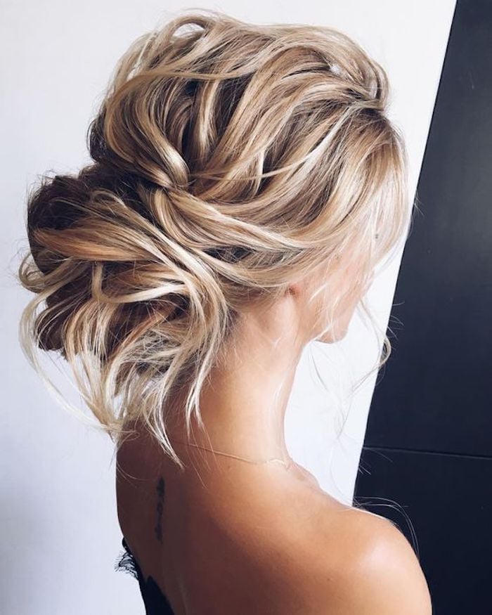 Textured Blonde Low Bun — Simple Wedding Hairstyles for Long Hair