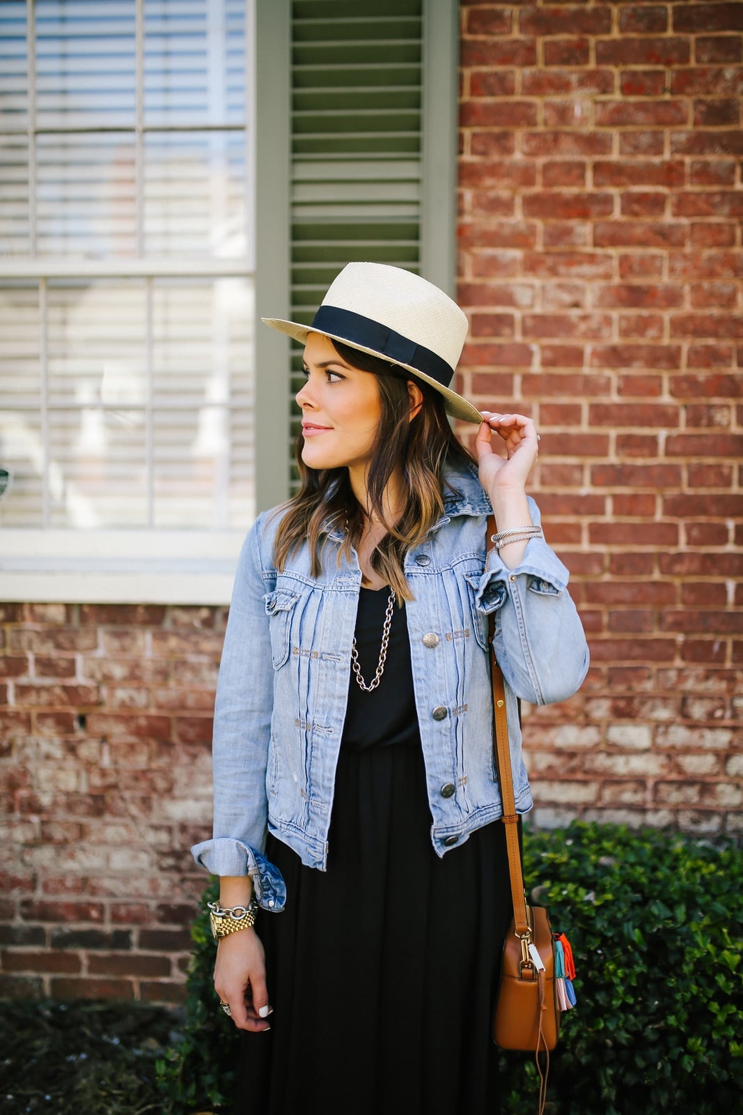 Denim Jacket Over Black Dress Denim Jacket Over Black Dress — Simple Weekend Outfits