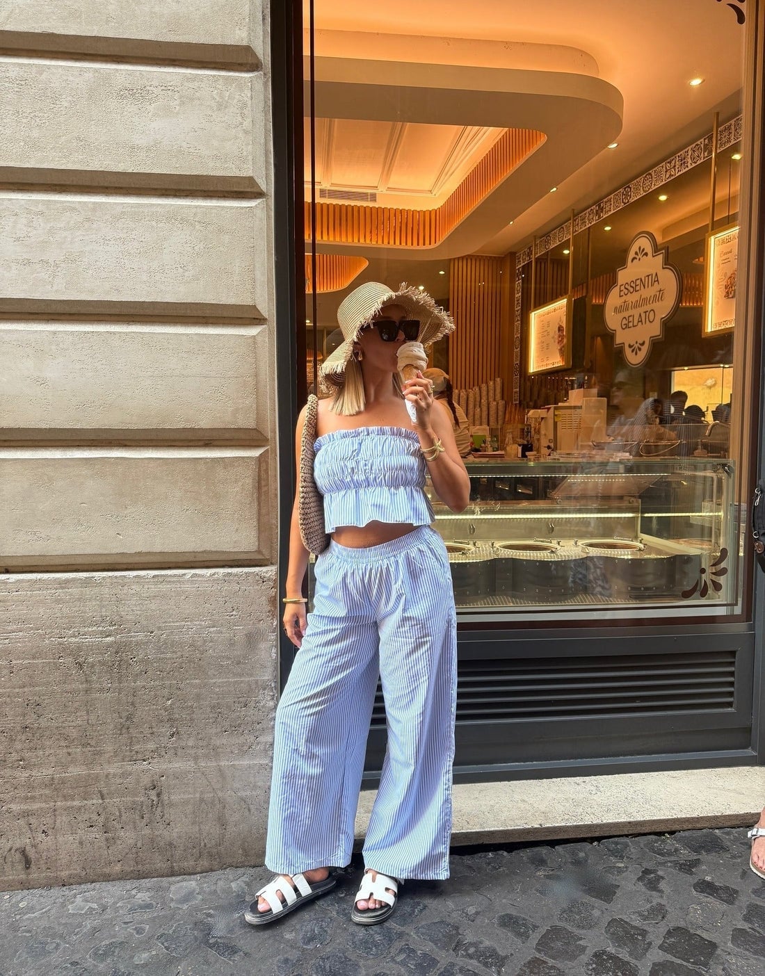 Striped Linen-Like Co-ord Set Striped Linen-Like Co-ord Set — Simple Weekend Outfits