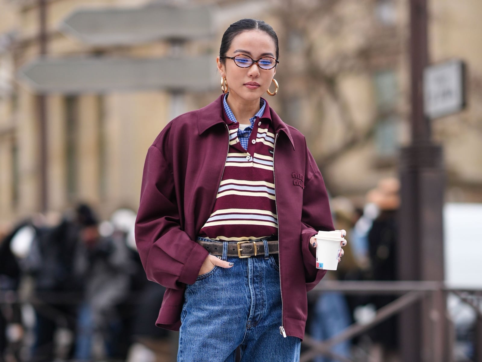 Oversized Bomber Jacket Over Polo and Jeans Oversized Bomber Jacket Over Polo and Jeans — Simple Weekend Outfits