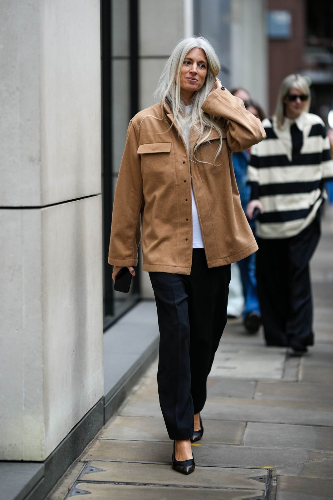 Shirt Jacket Over T-shirt and Trousers Shirt Jacket Over T-shirt and Trousers — Simple Weekend Outfits