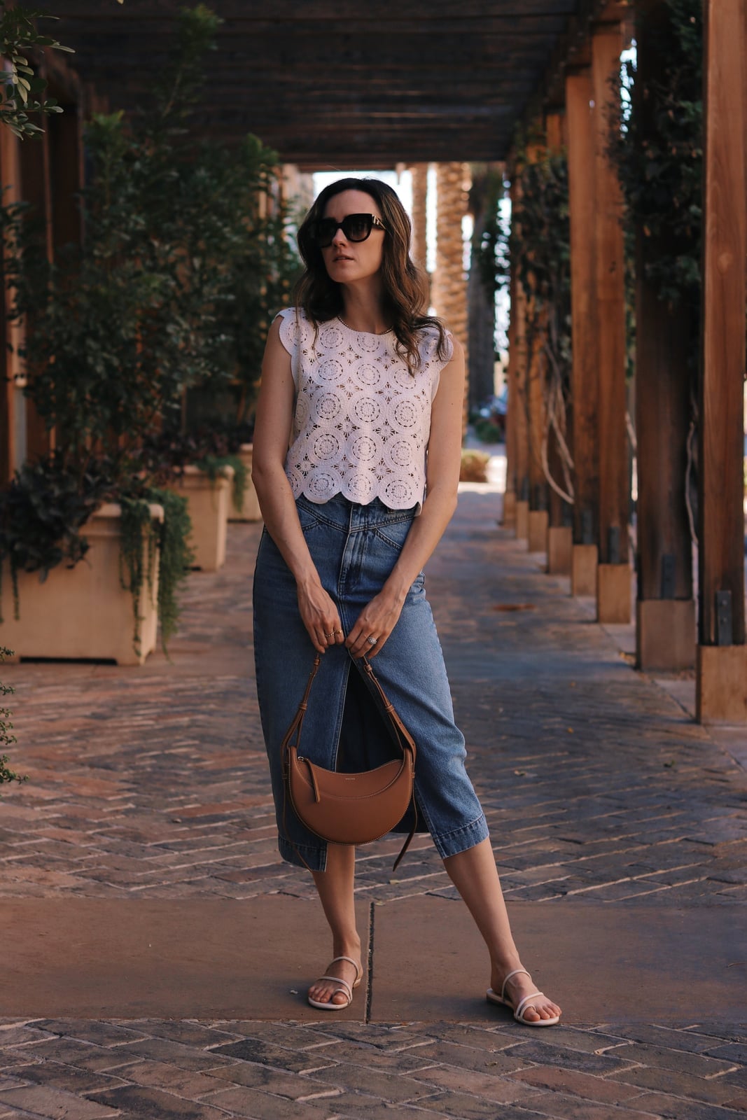 Crochet Top and Denim Midi Skirt Crochet Top and Denim Midi Skirt — Simple Weekend Outfits