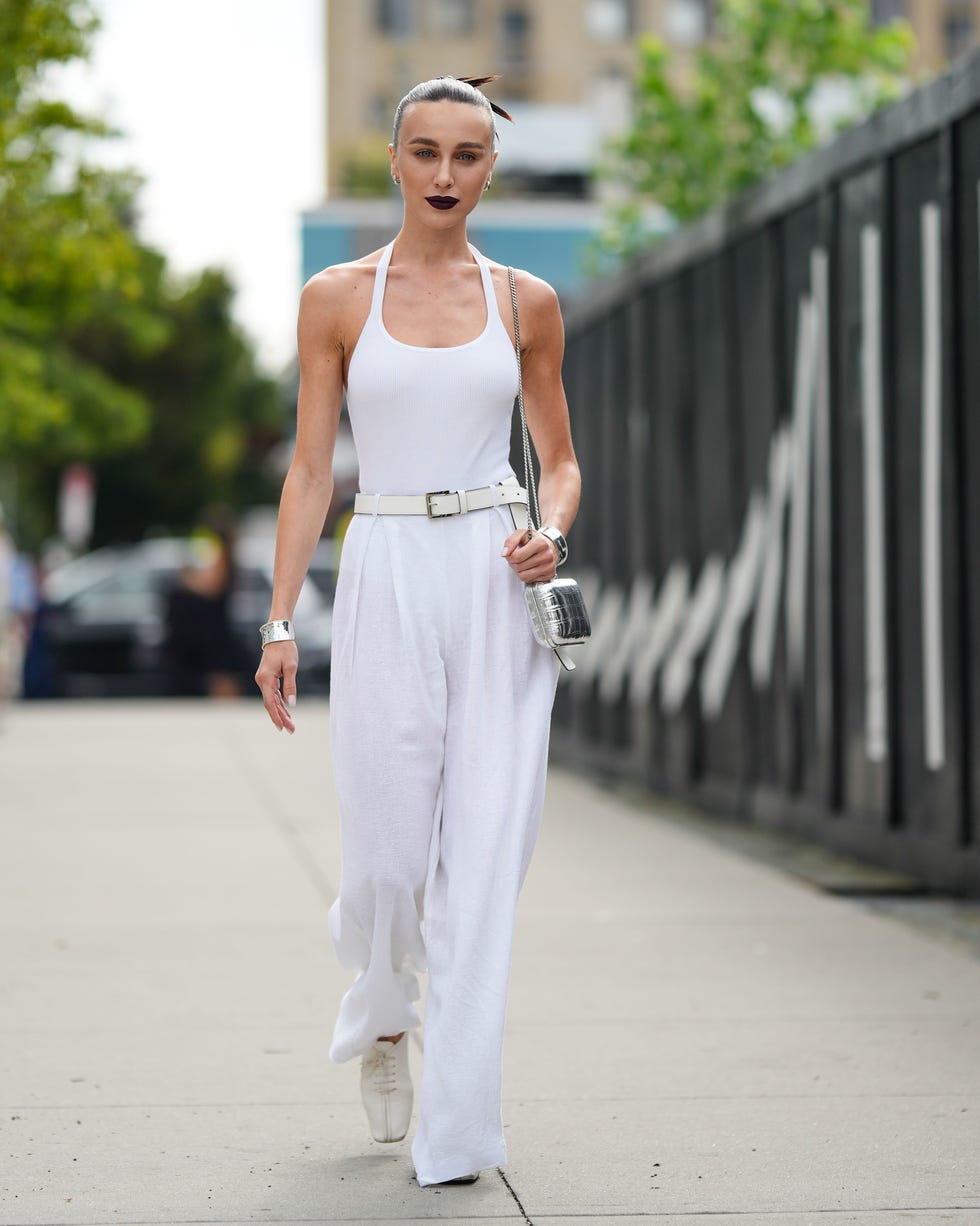 Head to Toe White Halter Tank Ensemble Head to Toe White Halter Tank Ensemble — Simple White Top Outfits