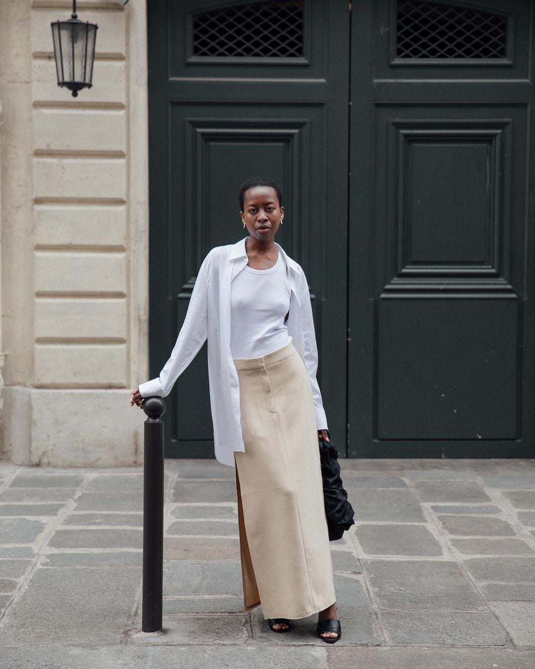 Layered White Tank With Maxi Skirt Layered White Tank With Maxi Skirt — Simple White Top Outfits