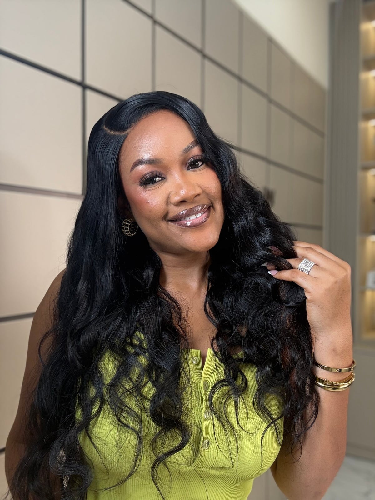Dark Brown Mid-Back With Blonde Highlights — Simple Wig Hair