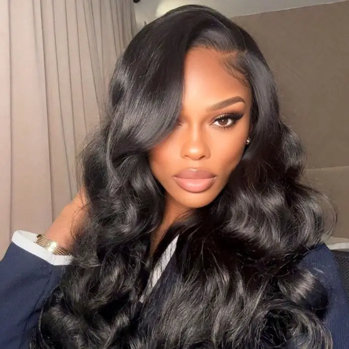 Long Dark Brown Waves With Side-Swept Bangs — Simple Wig Hair