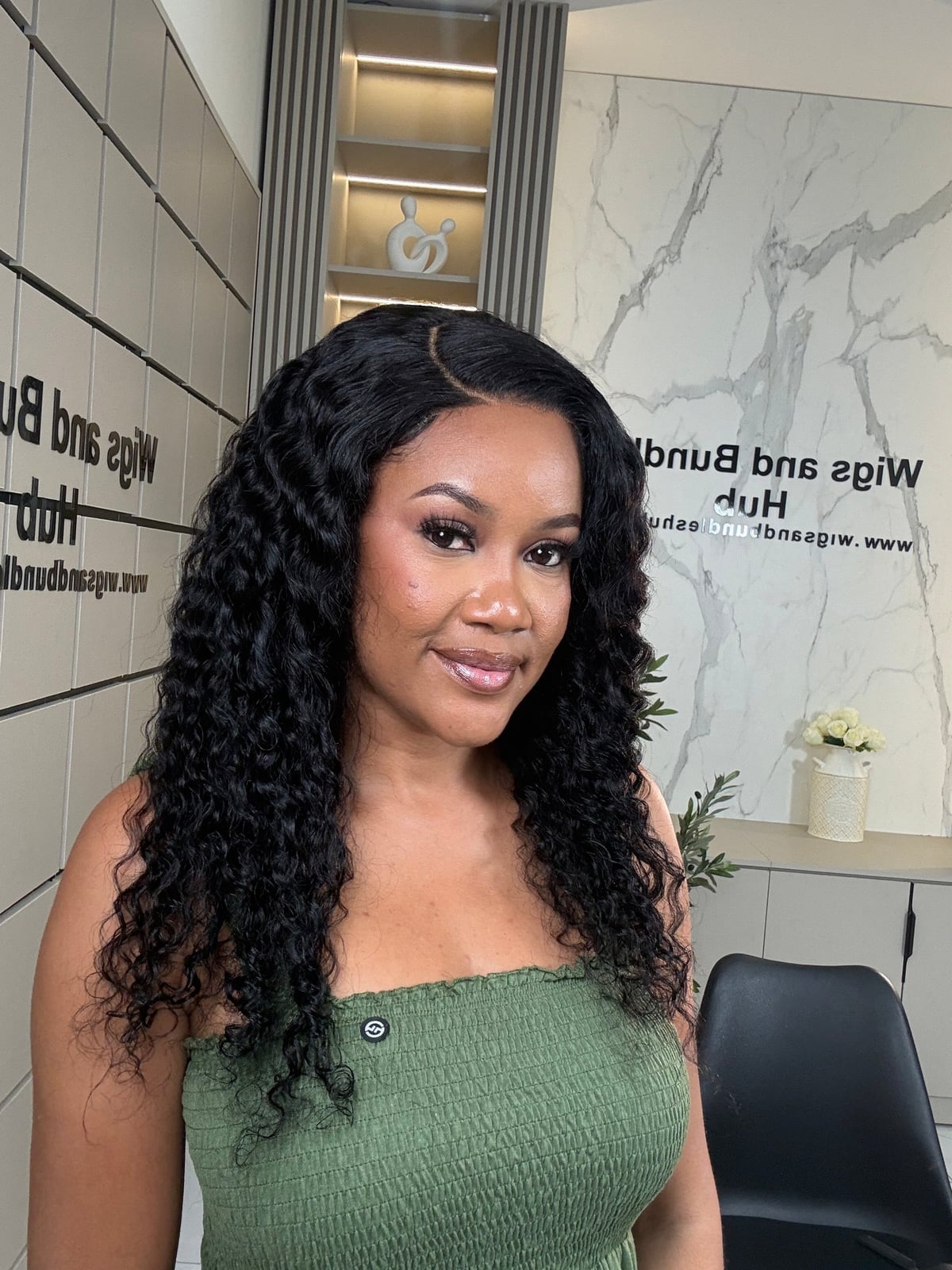 Long Black Hair With Deep Waves — Simple Wig Hair