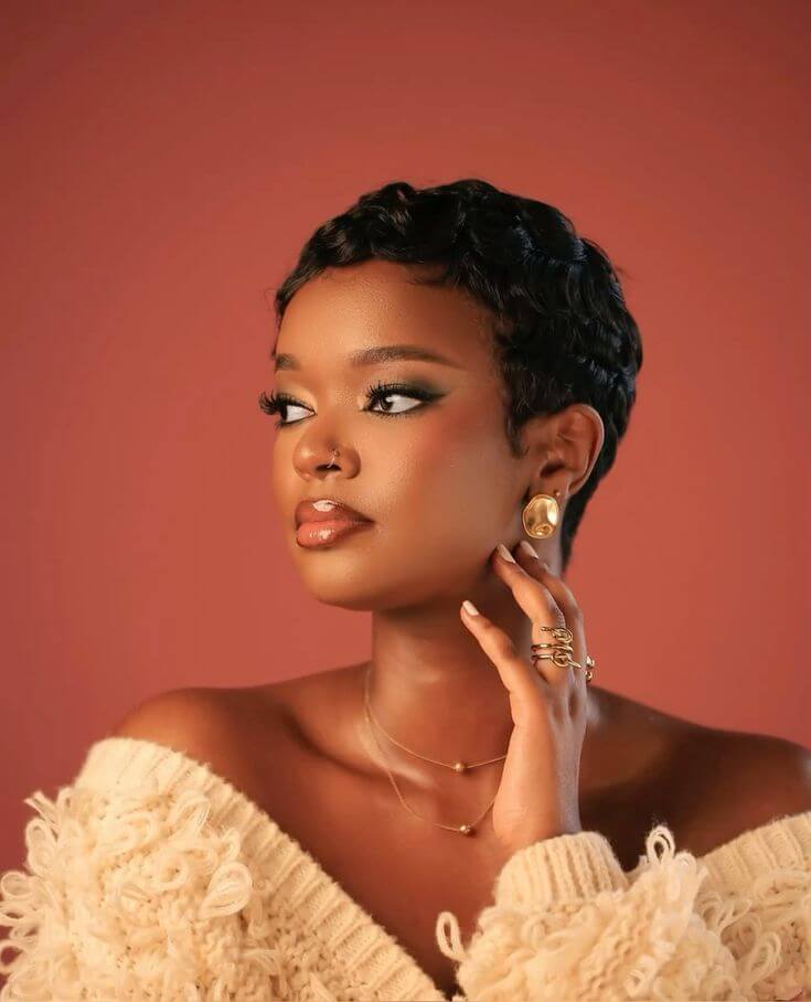 Textured Curly Black Pixie Cut Textured Curly Black Pixie Cut — Simple Wig Styles