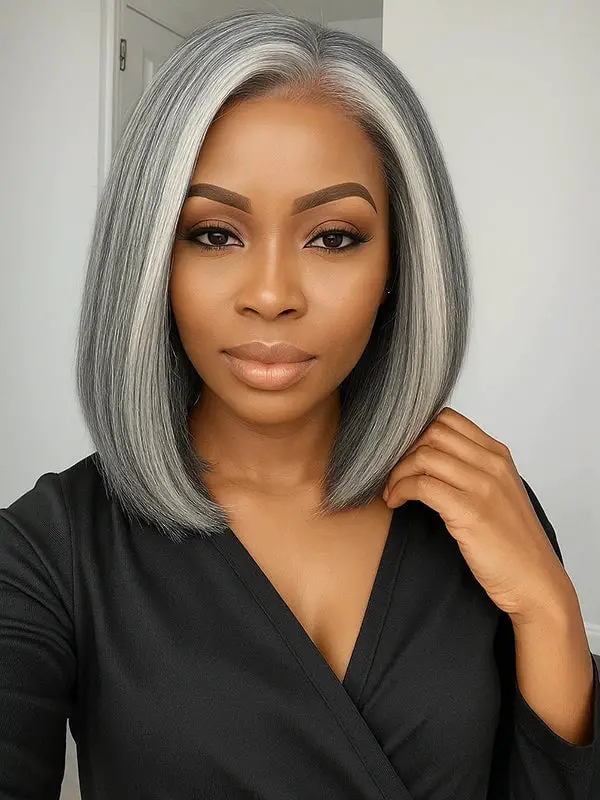 Chin Length Bob With Natural Wavy Texture Chin Length Bob With Natural Wavy Texture — Simple Wig Styles