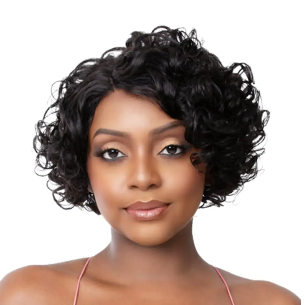 Chin Length Bob With Blunt Cut Bangs and A Deep Black Color Chin Length Bob With Blunt Cut Bangs and A Deep Black Color — Simple Wig Styles