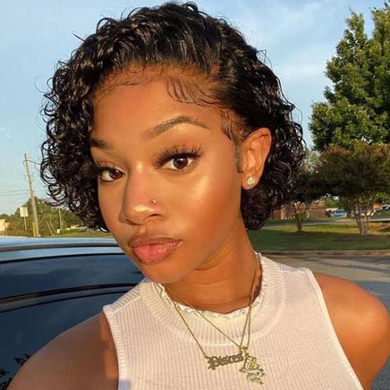 Chin Length Curly Pixie Bob With Baby Hairs Chin Length Curly Pixie Bob With Baby Hairs — Simple Wig Styles