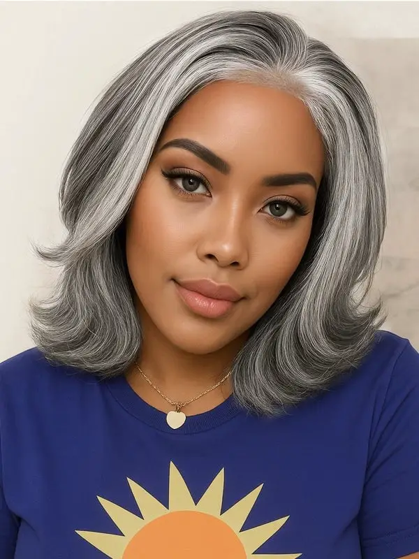 Collarbone Bob With Curtain Bangs Blowout Collarbone Bob With Curtain Bangs Blowout — Simple Wig Styles