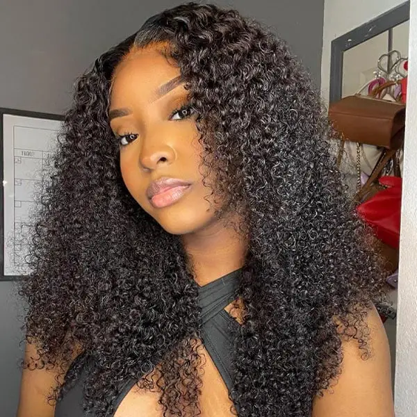 Thick Kinky Curl Mid-Back Layers Thick Kinky Curl Mid-Back Layers — Simple Wig Styles