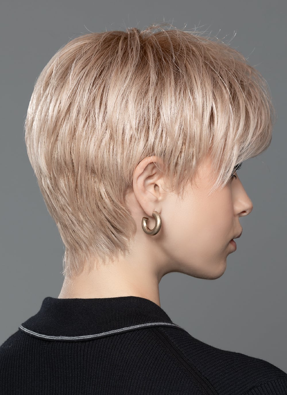 Ear Length Ash Blonde Pixie — Simple Wigs Human Hair