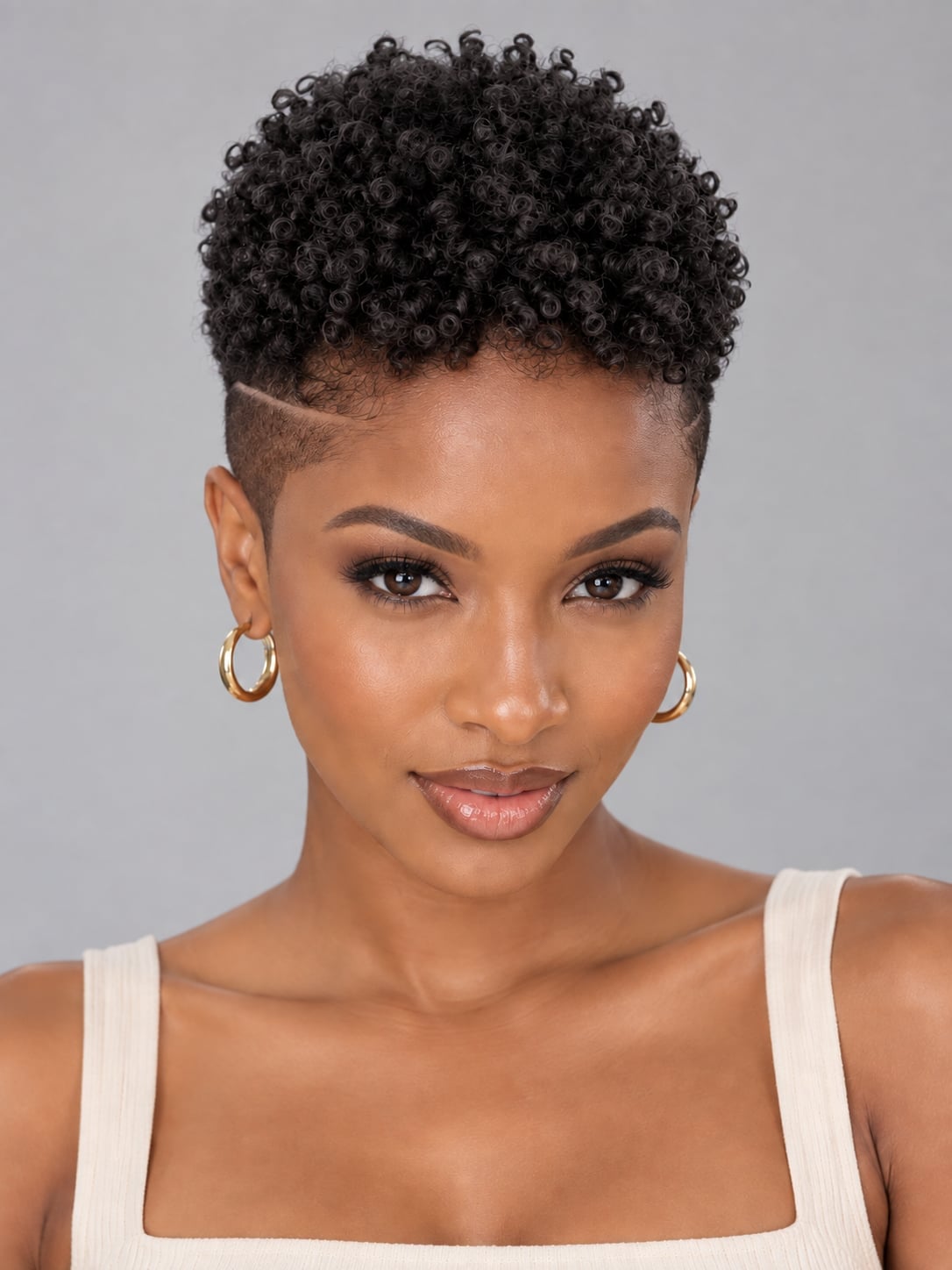 Short Black Pixie Afro With Undercut — Simple Wigs Human Hair