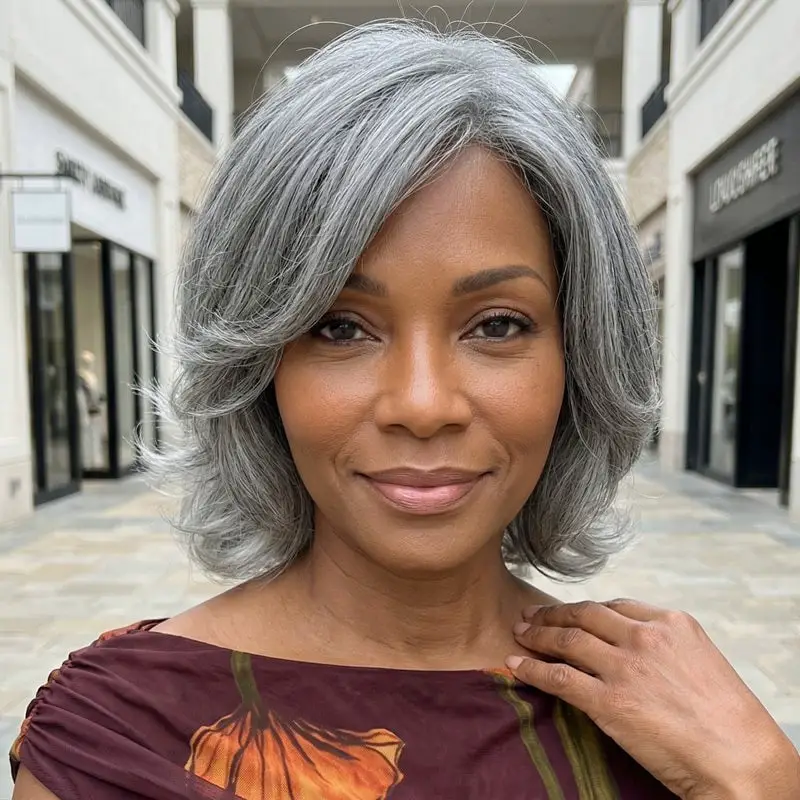 Collarbone Bob With Side Swept Bangs — Simple Wigs Human Hair