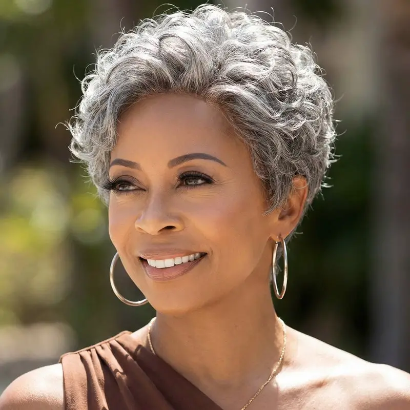 Short Pixie Cut With Curly Texture — Simple Wigs Human Hair