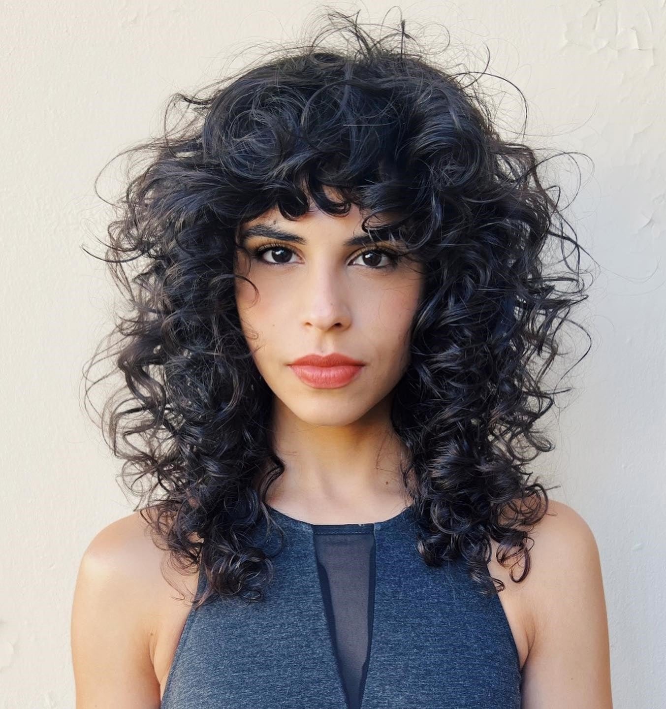 Shoulder Length Shag Wolf Cut — Simple Wolf Cut Curly Hair