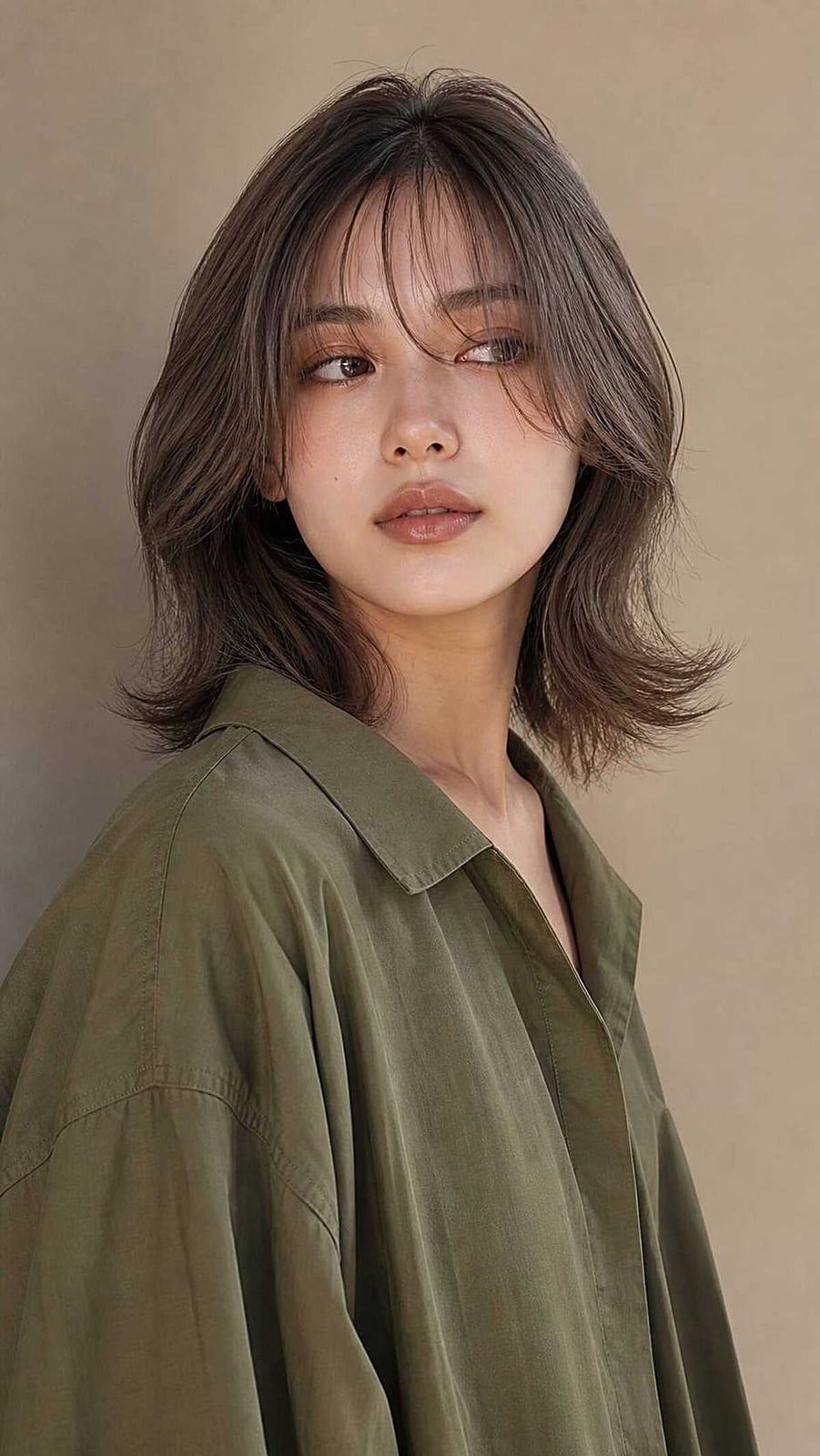 Medium Brown Shoulder Wolf Cut With Balayage Medium Brown Shoulder Wolf Cut With Balayage — Simple Wolf Cut Hair