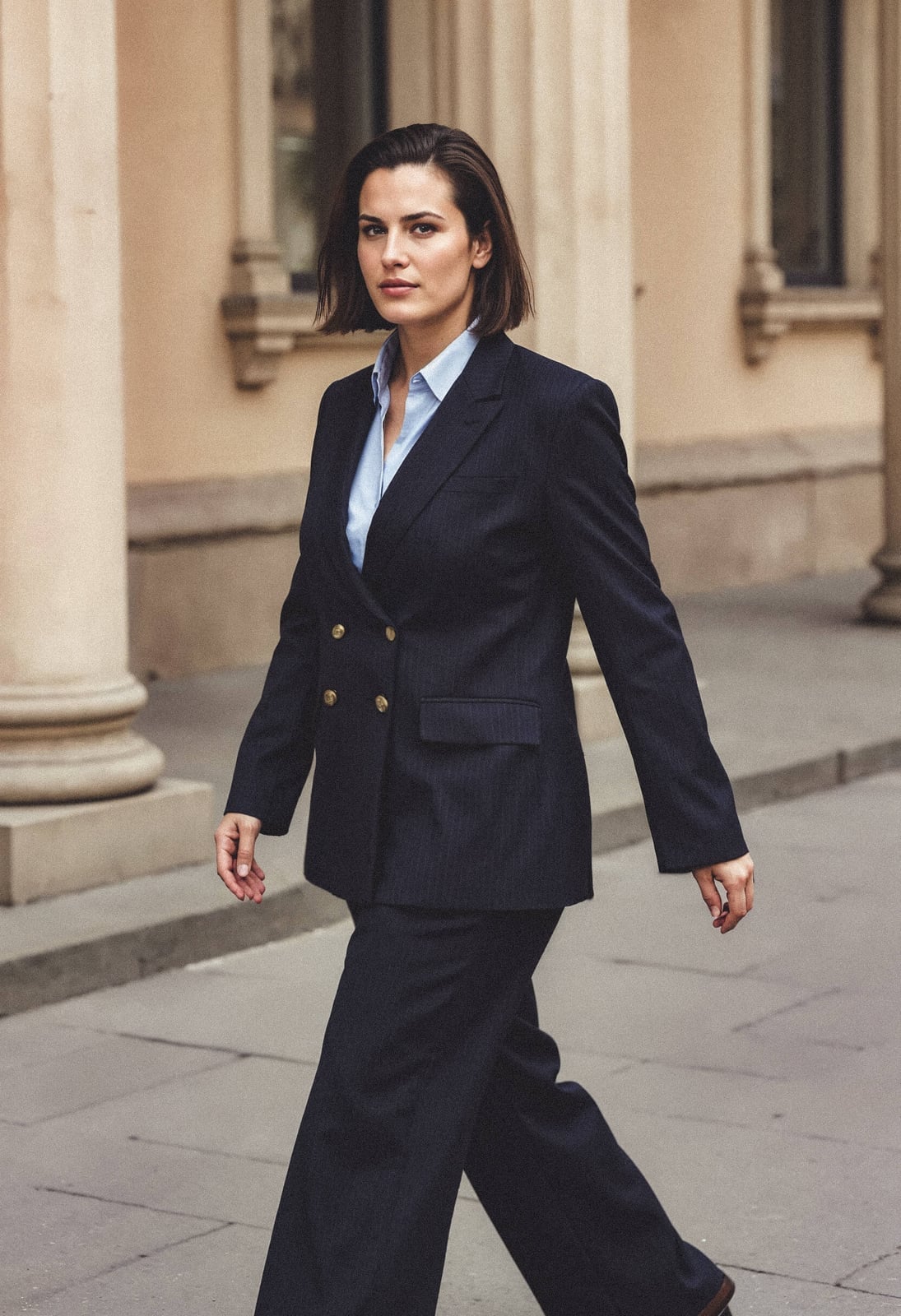 A Navy Pinstripe Suit for a Powerful Work Party Presence A Navy Pinstripe Suit for a Powerful Work Party Presence — Simple Work Party Outfits