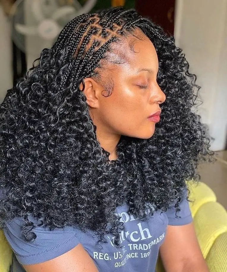 Mid-Back Braids and Loose Curls — Trendy 4c Hair